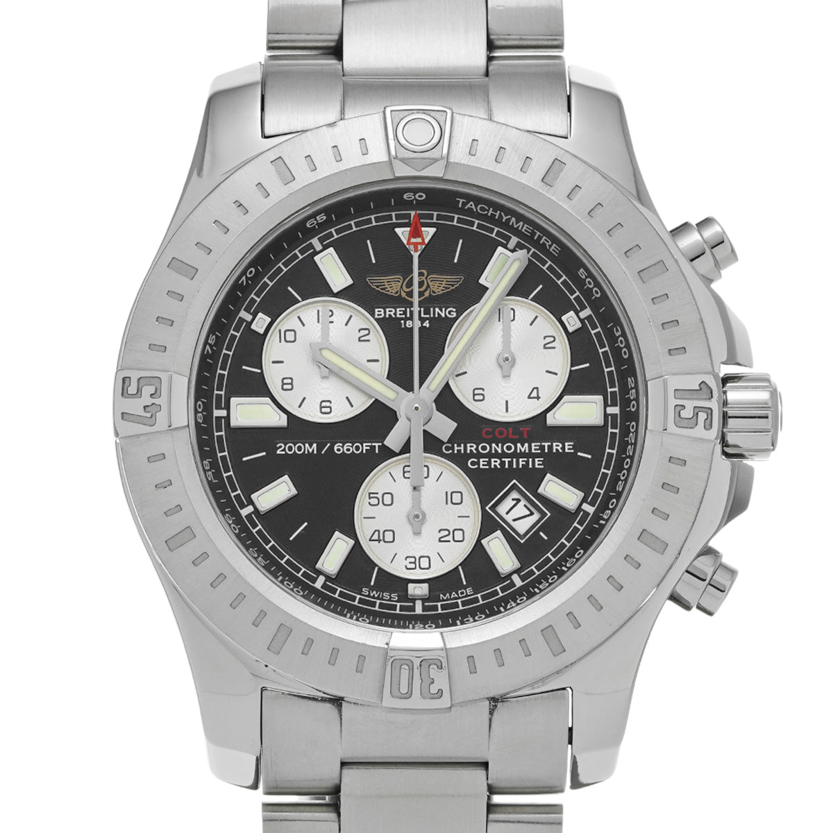 Corto Chronograph A7338811/BD43 Black/Silver BREITLING Men's [Pre-Owned].