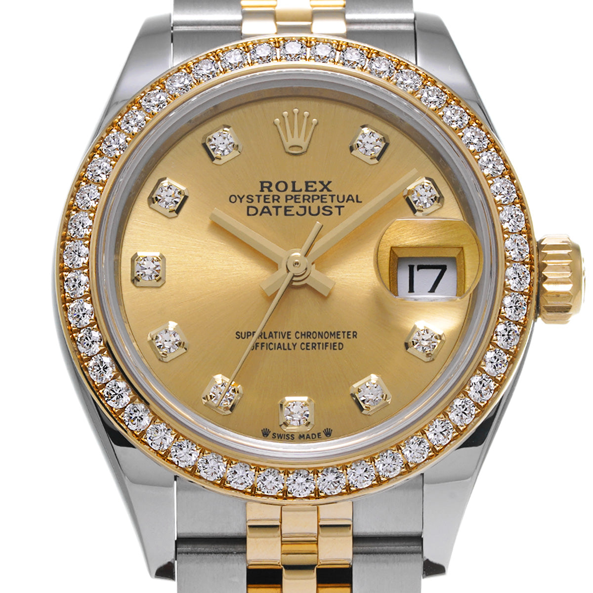 Lady Datejust 28 279383RBR Random Serial Champagne/Diamond ROLEX Ladies [Pre-Owned].