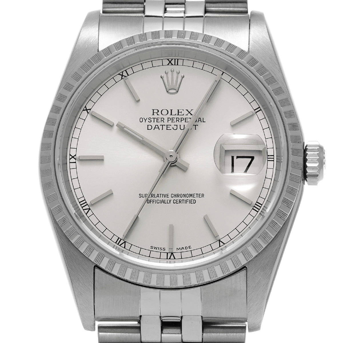 DATE JUST 16220 K (made around 2002) Silver ROLEX Men's [Pre-owned].