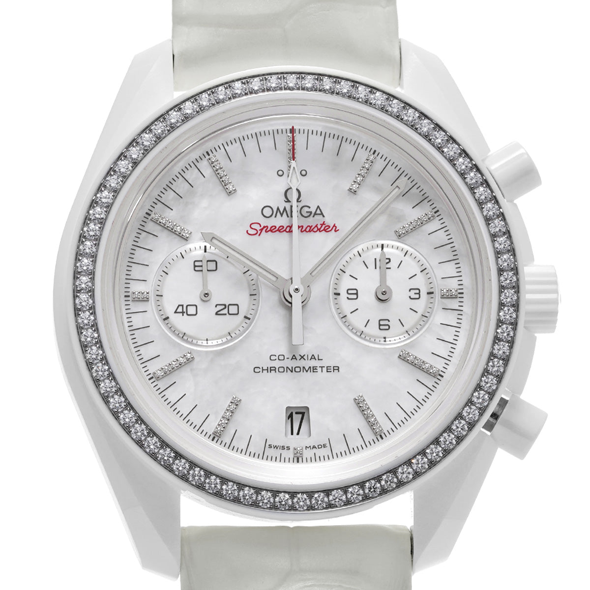 Speedmaster Dark Side of the Moon 311.98.44.51.55.001 White MOP/Diamond OMEGA Ladies [Pre-Owned].
