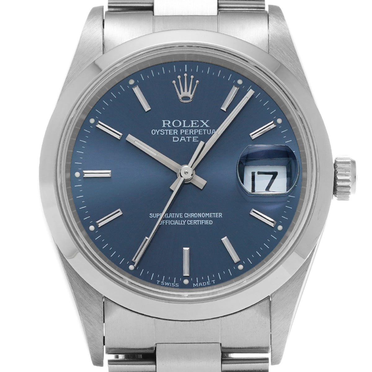 Oyster Perpetual Date 15200 T (manufactured circa 1997) Blue ROLEX Men's [Pre-Owned].