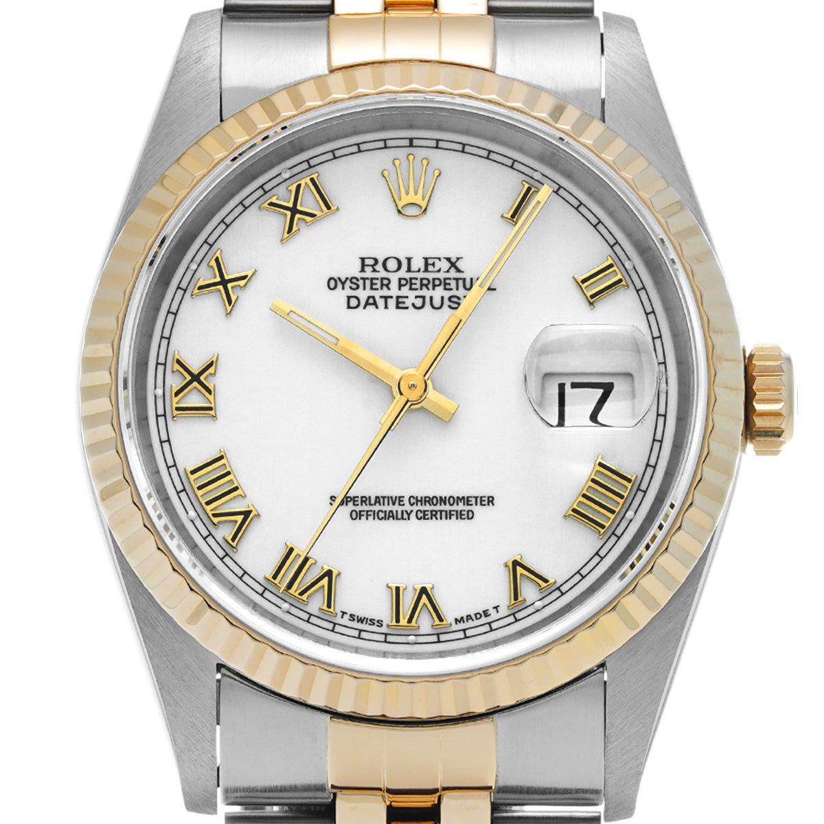 DATE JUST 16233 W (made around 1995) White ROLEX Men's [Pre-Owned].