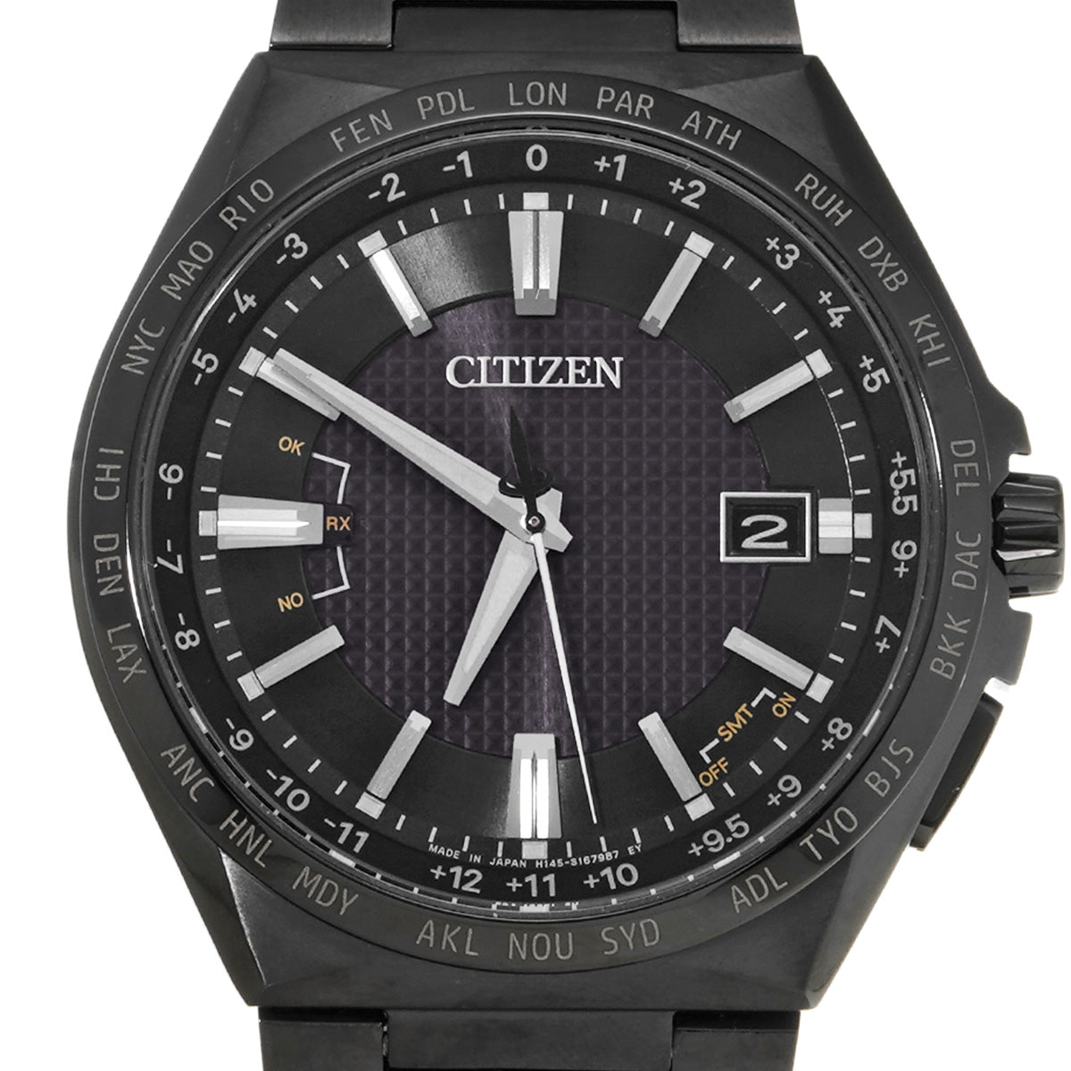 ATESSA Eco-Drive Black Titanium CB0215-51E Black CITIZEN Men's [Pre-Owned].