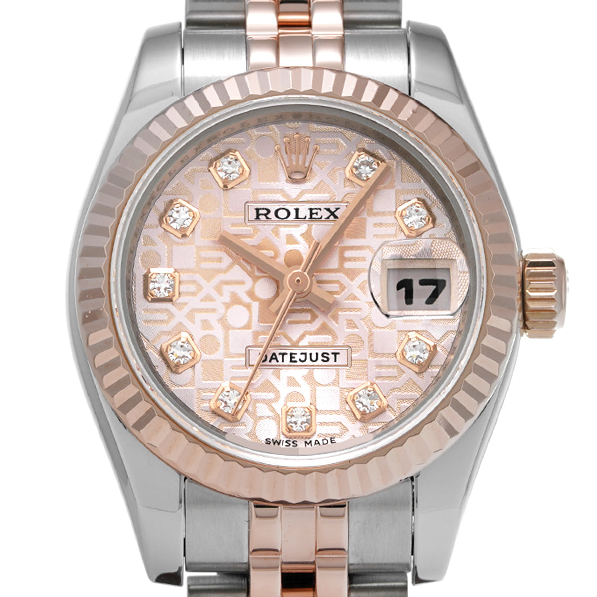 DATE JUST 179171G M (made around 2008) Pink Computer/Diamond ROLEX Ladies [Pre-Owned].