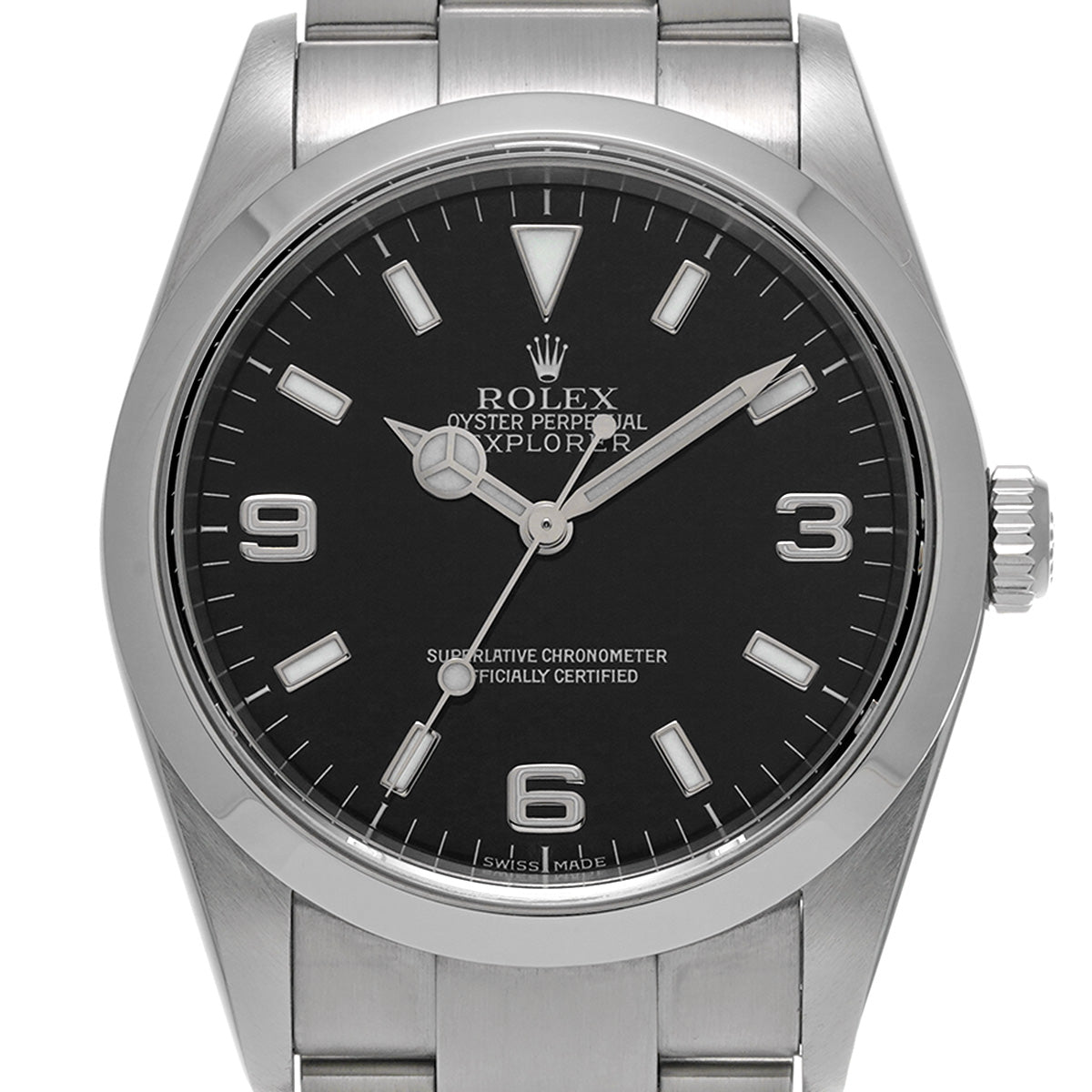 Explorer 114270 F (manufactured circa 2004) Black ROLEX Men's [Pre-Owned].