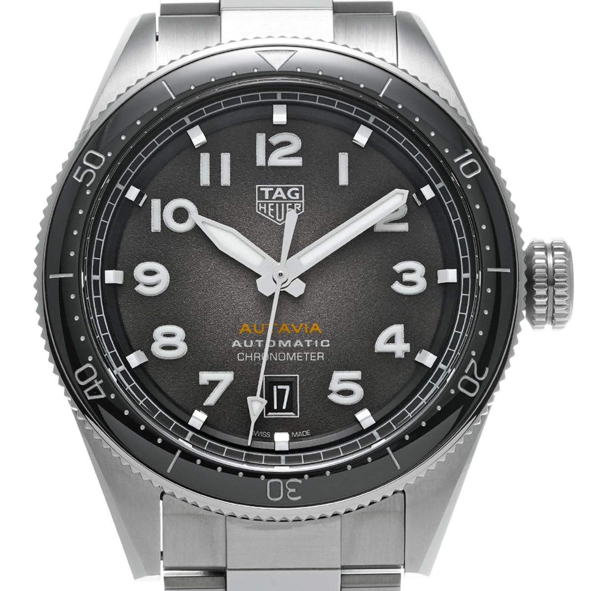 Autavia Calibre 5 Chronometer WBE5114.EB0173 Black TAG HEUER Men's [Pre-Owned].