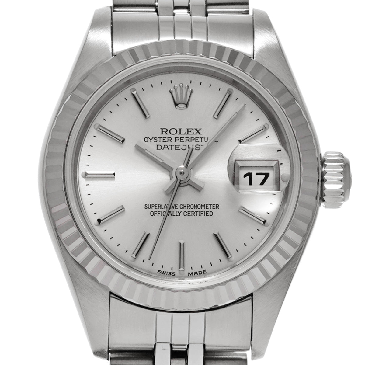 DATE JUST 79174 Y (manufactured circa 2003) Silver ROLEX Ladies [Pre-owned].