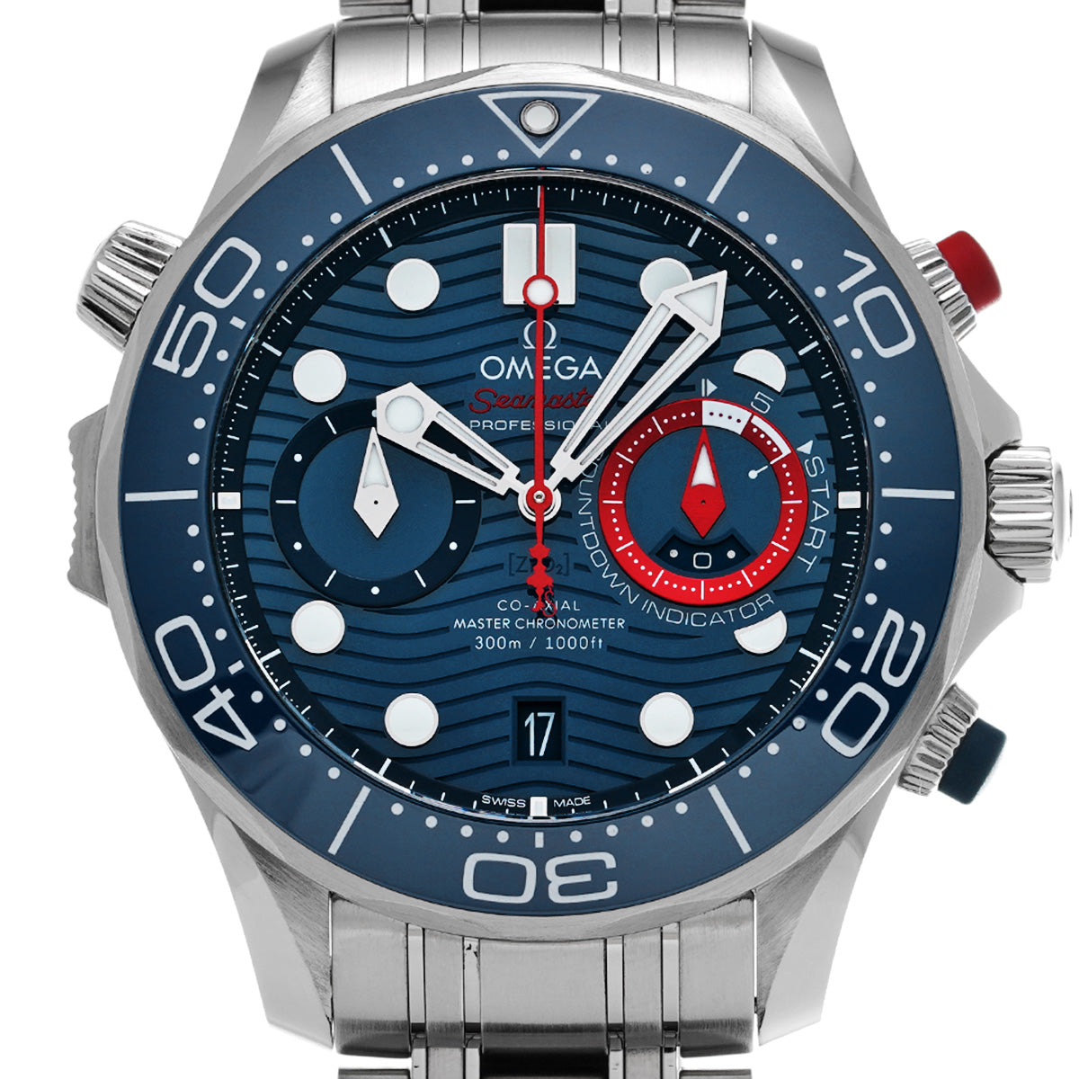 Seamaster Diver 300 Co-Axial Master Chronometer Chronograph America's Cup 210.30.44.51.03.002 Blue OMEGA Mens [Pre-owned]