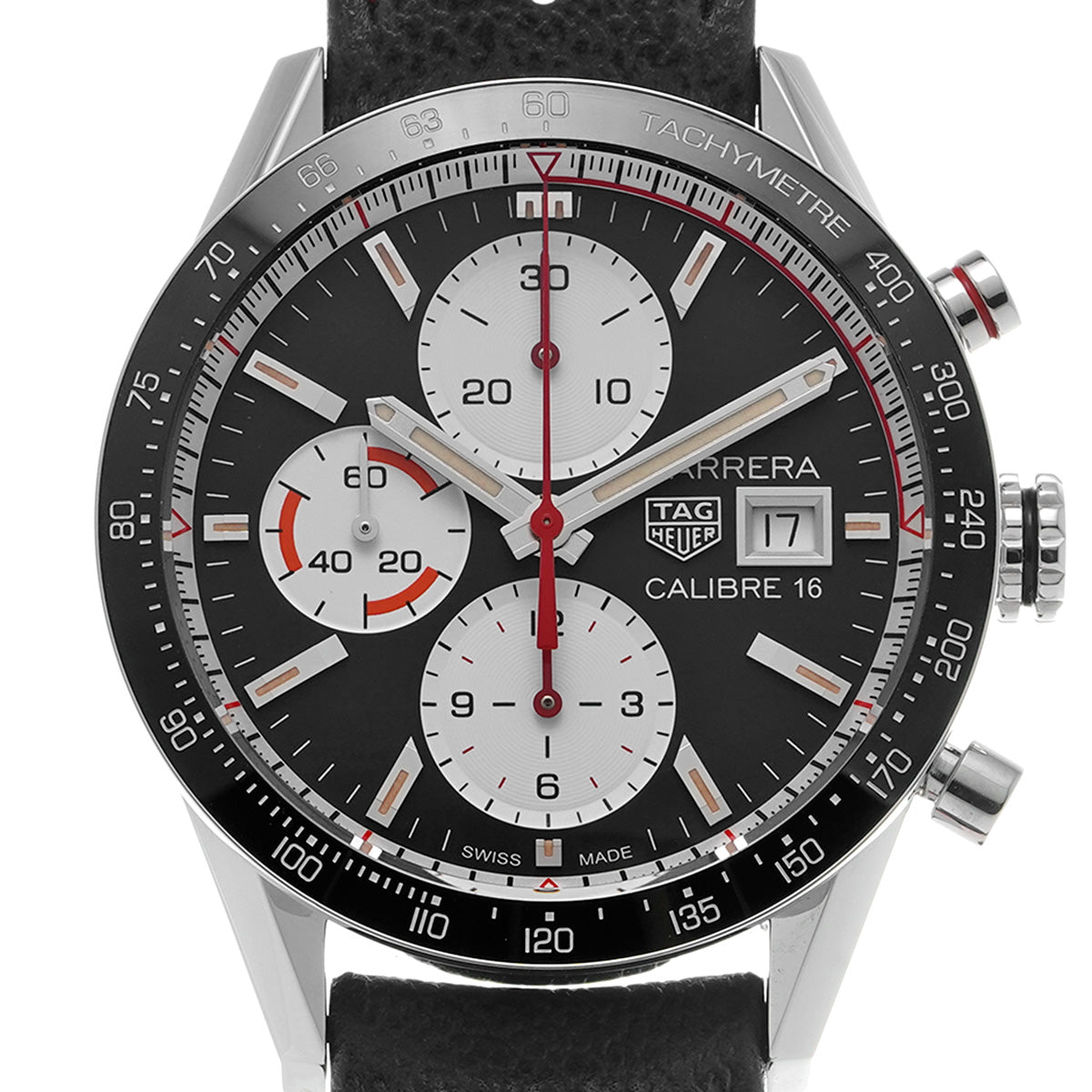 CARRERA Calibre 16 Chronograph CV201AP.FC6429 Black/White TAG HEUER Men's [Pre-Owned]