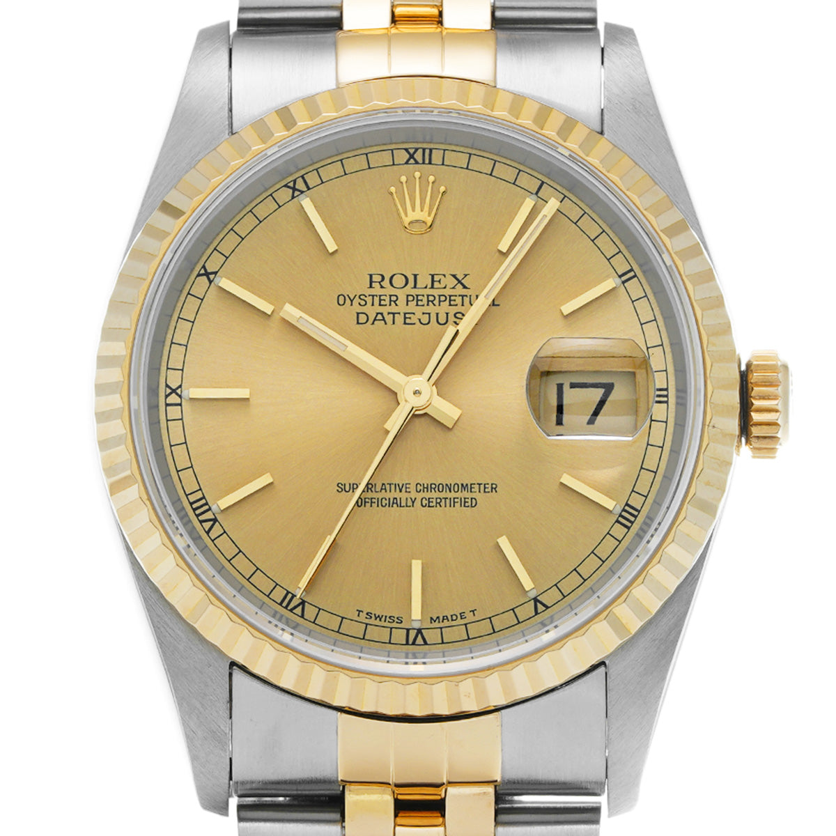 Datejust 16233 W (manufactured circa 1996) Champagne ROLEX Men's [Pre-Owned].