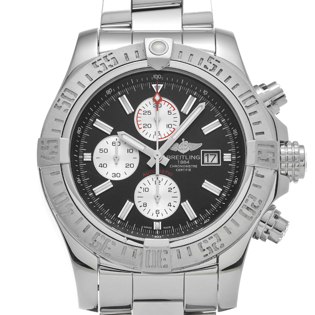 Super Avenger II A1337111/BC29 Black/Silver BREITLING Men's [Pre-Owned].