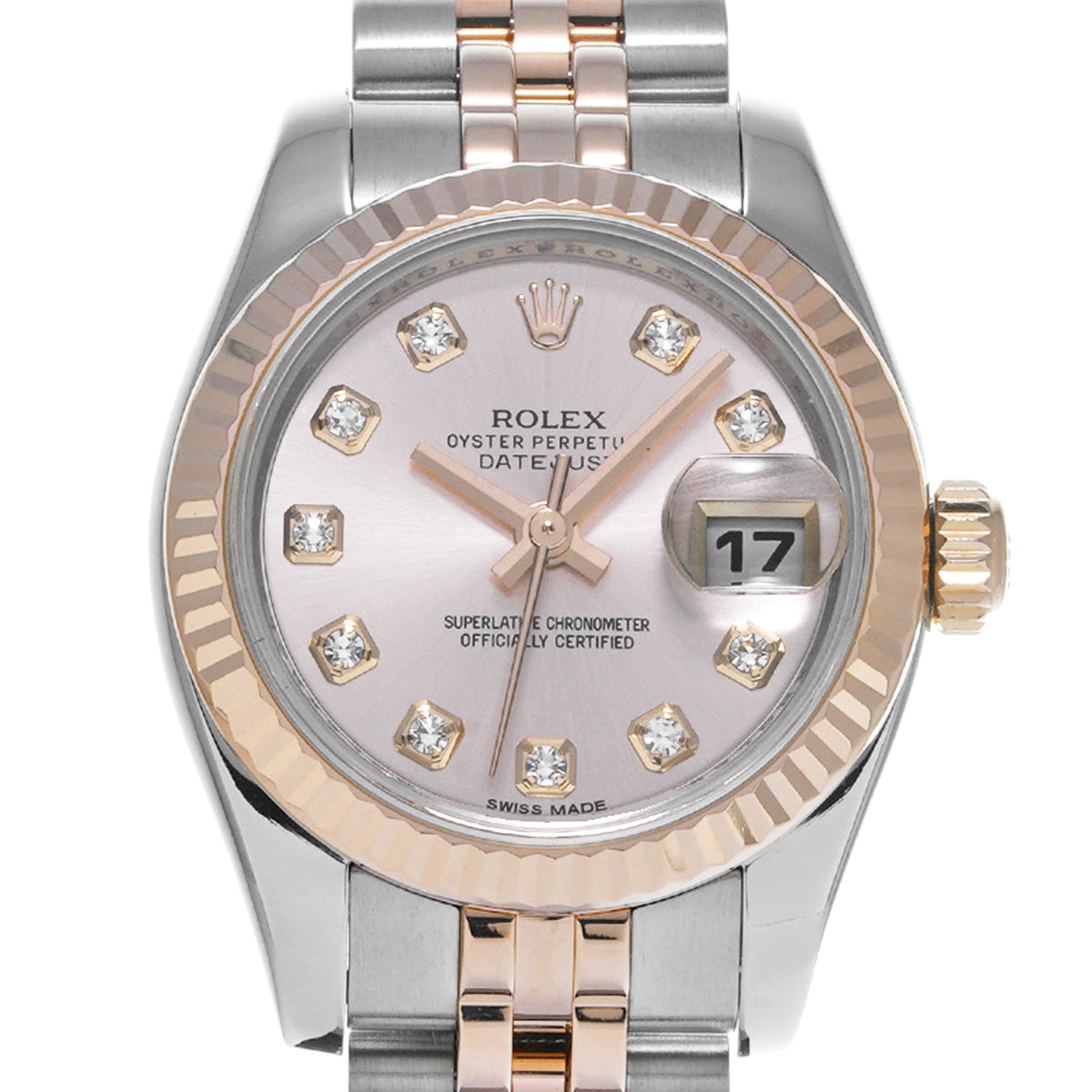 DATE JUST 179171G G (made around 2010) Pink/Diamond ROLEX Ladies [Pre-Owned].