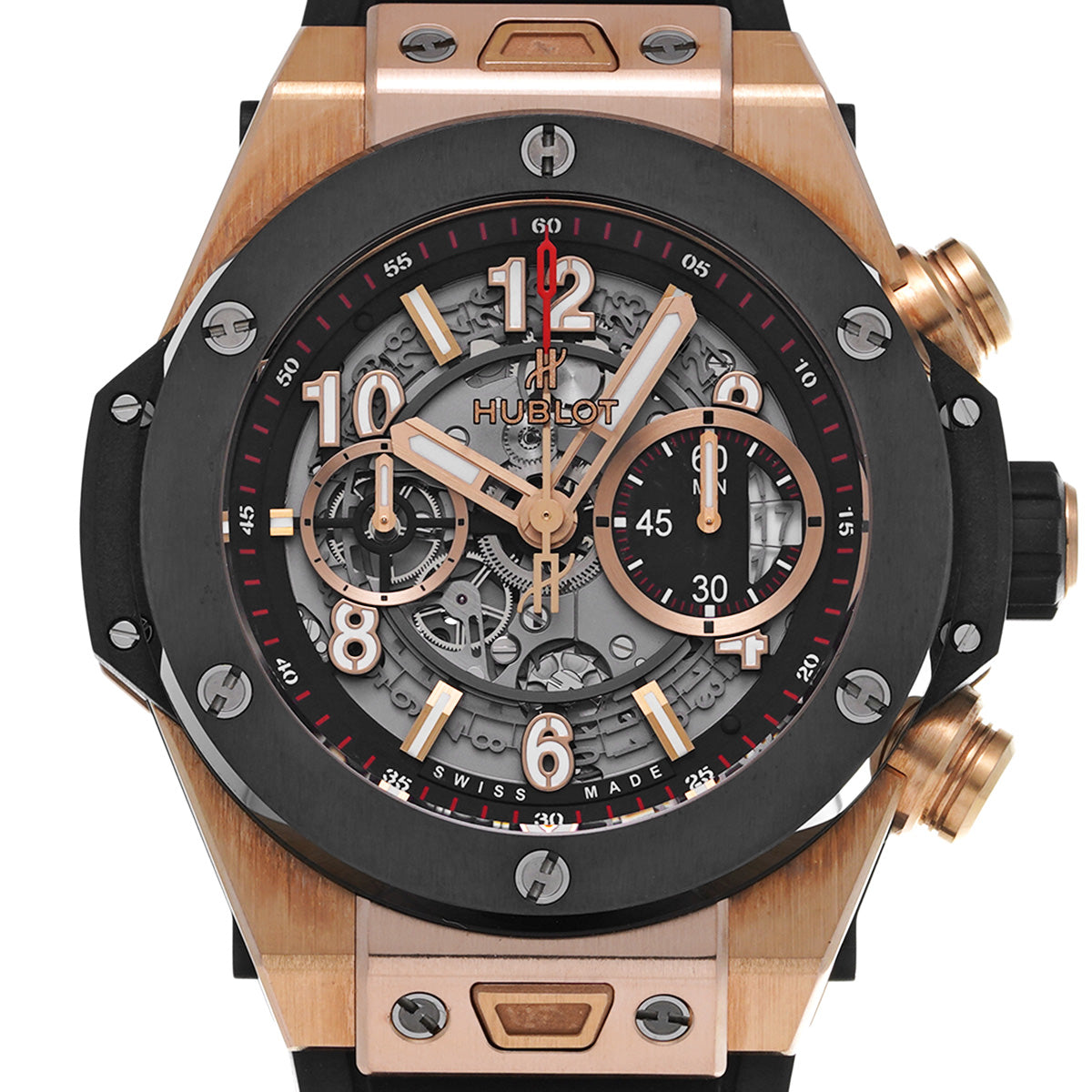 Big Bang Unico King Gold Ceramic 411.OM.1180.RX Skeleton HUBLOT Men's [Pre-owned]