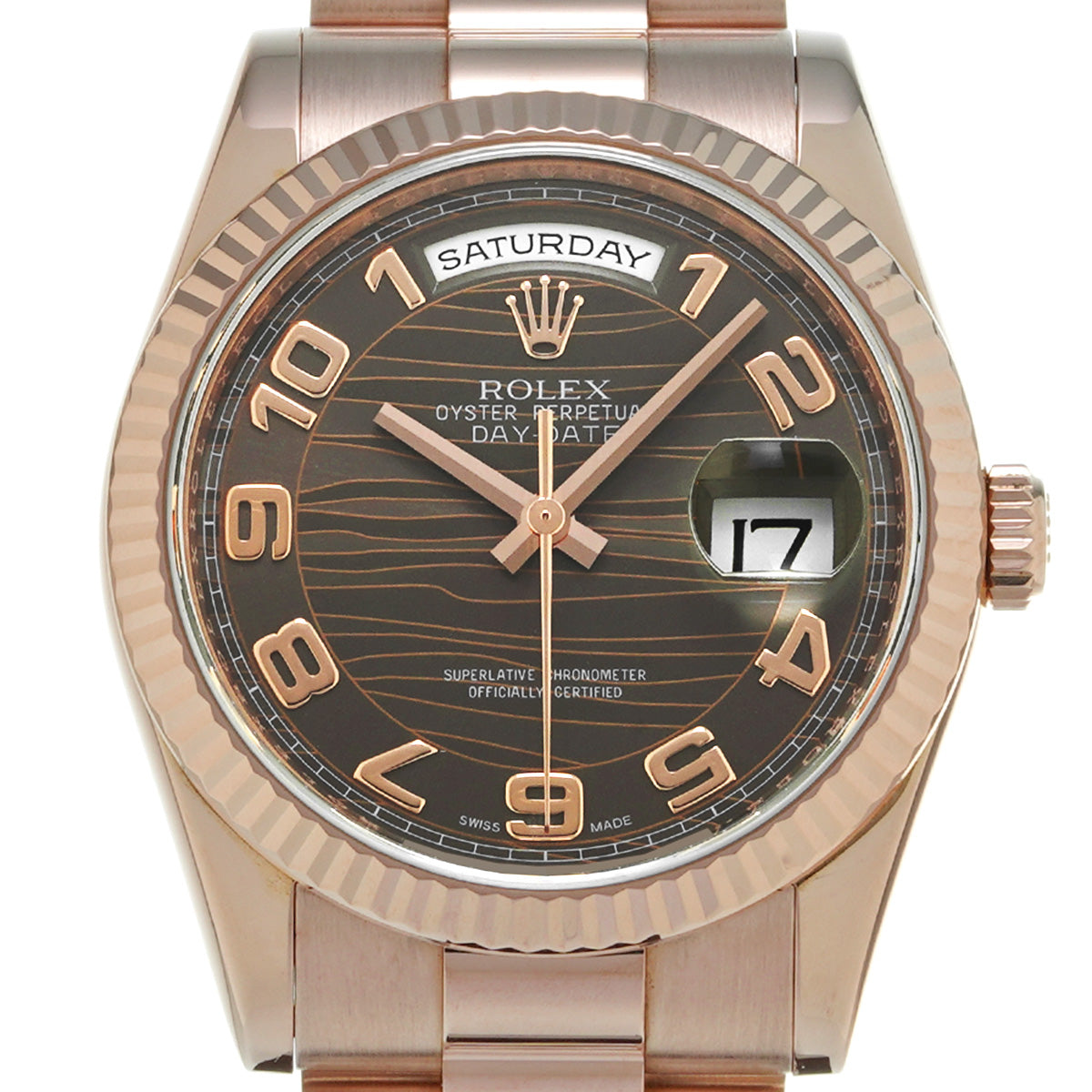 Day Date 118235F M (manufactured circa 2007) Brown ROLEX Men's [Pre-Owned].