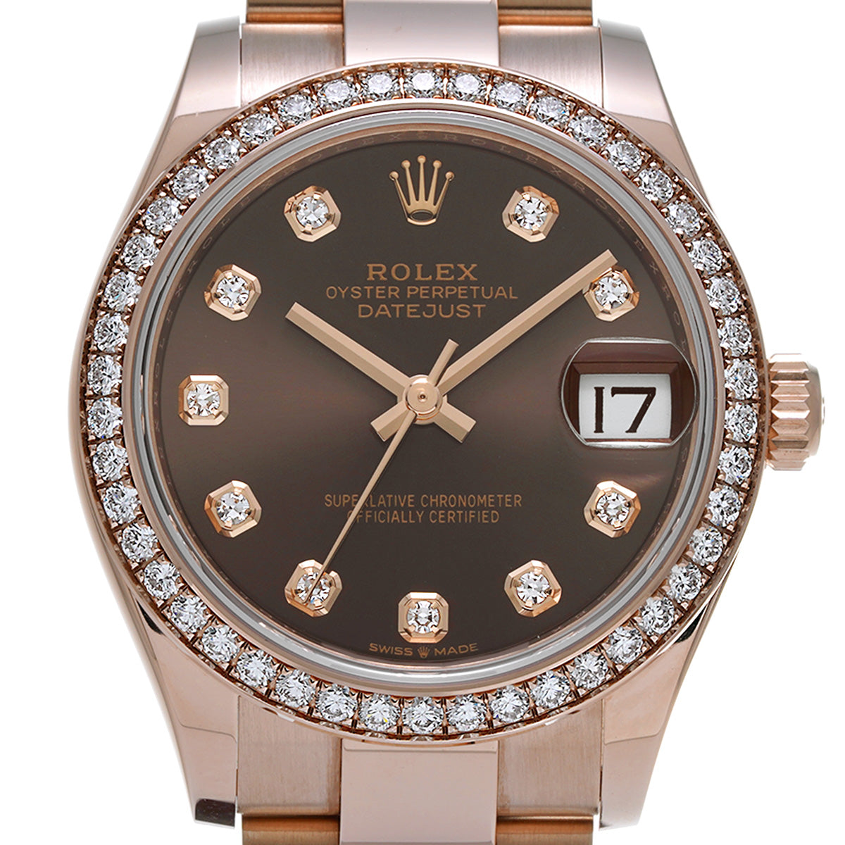 DATE JUST 31 278285RBR Random Serial Chocolate Brown/Diamond ROLEX Unisex [Pre-Owned].