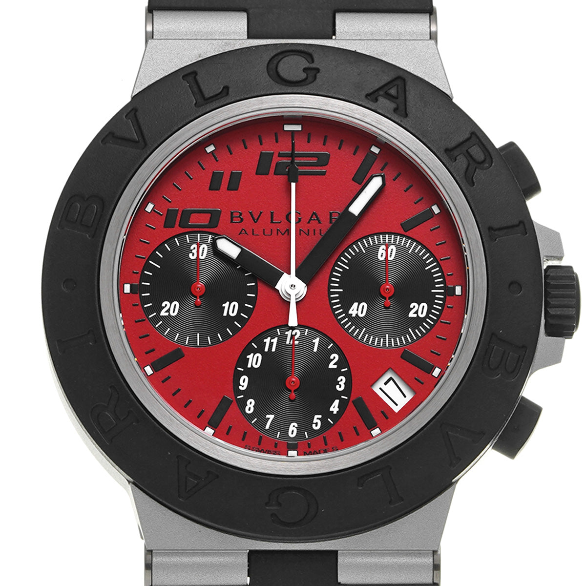 Aluminum Chronograph DUCATI BB40ATCH Red/Black BVLGARI Men's [Pre-Owned].