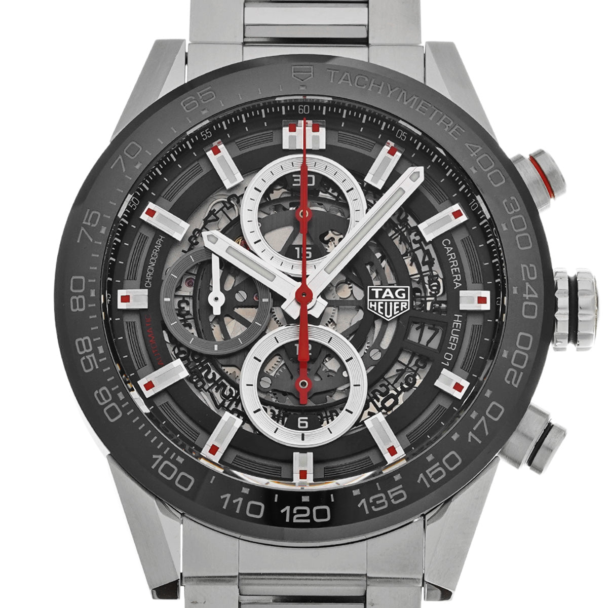CARRERA CALIBRE HEUER 01 Chronograph CAR201V.BA0766 Black TAG HEUER Men's [Pre-Owned].