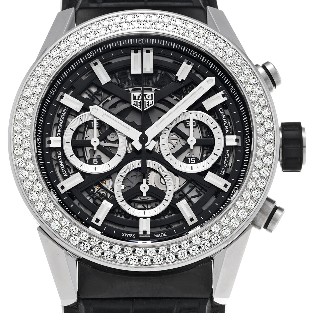 CARRERA Calibre Heuer 02 Chronograph CBG2A12.FC6450 Black TAG HEUER Men's [Pre-Owned].