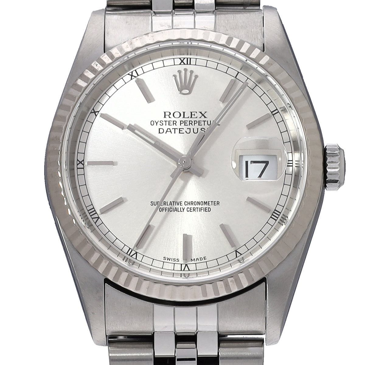 DATE JUST 16234 K (manufactured circa 2001) Silver ROLEX Men's [Pre-Owned].