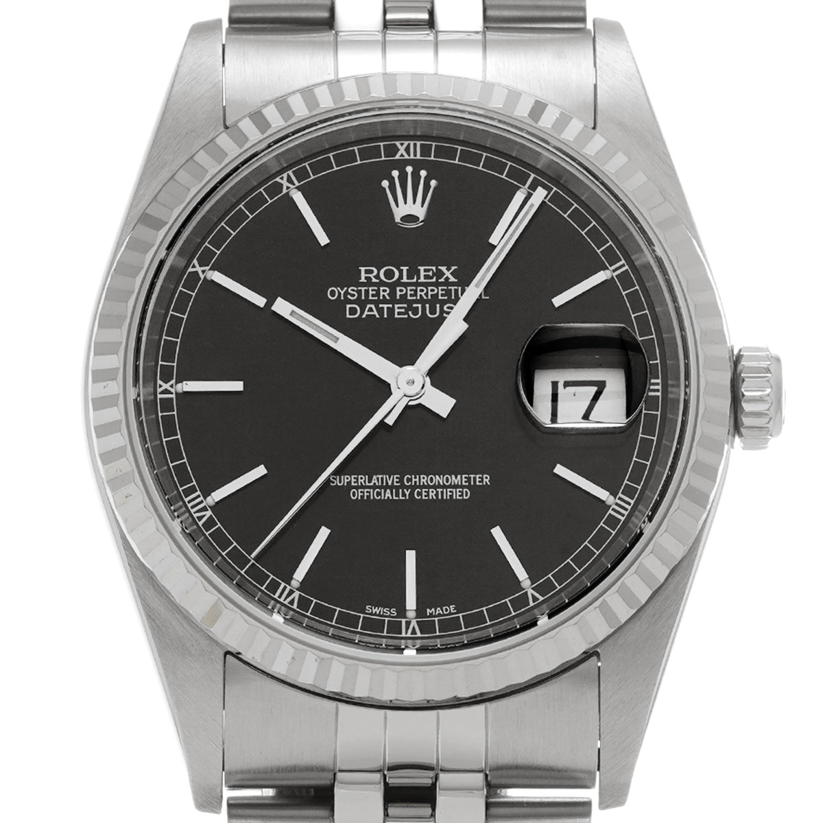 DATE JUST 16234 F (made around 2004) Black ROLEX Men's [Pre-Owned].