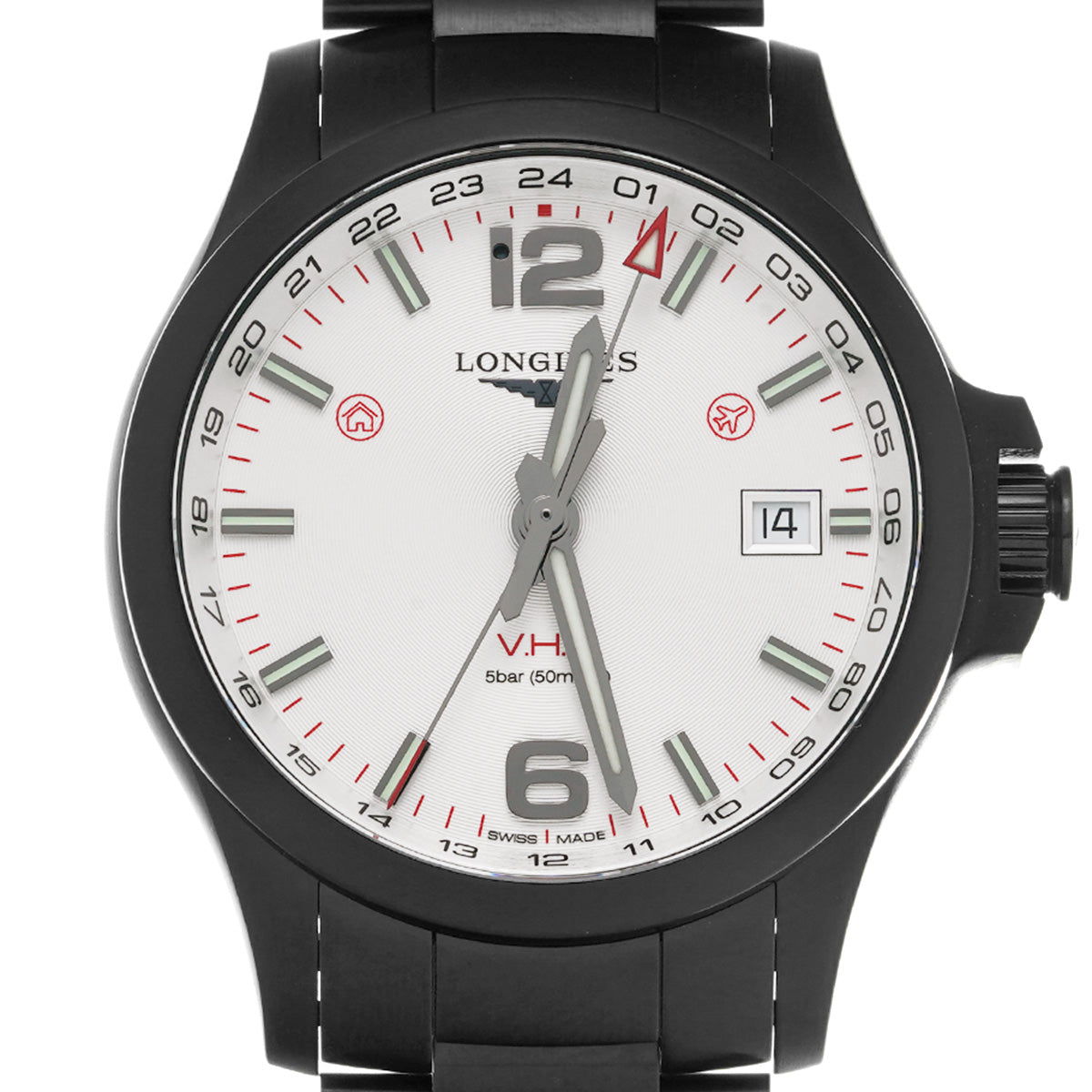 Conquest V.H.P. GMT L3.728.2.76.6 Silver LONGINES Men's [Pre-owned]