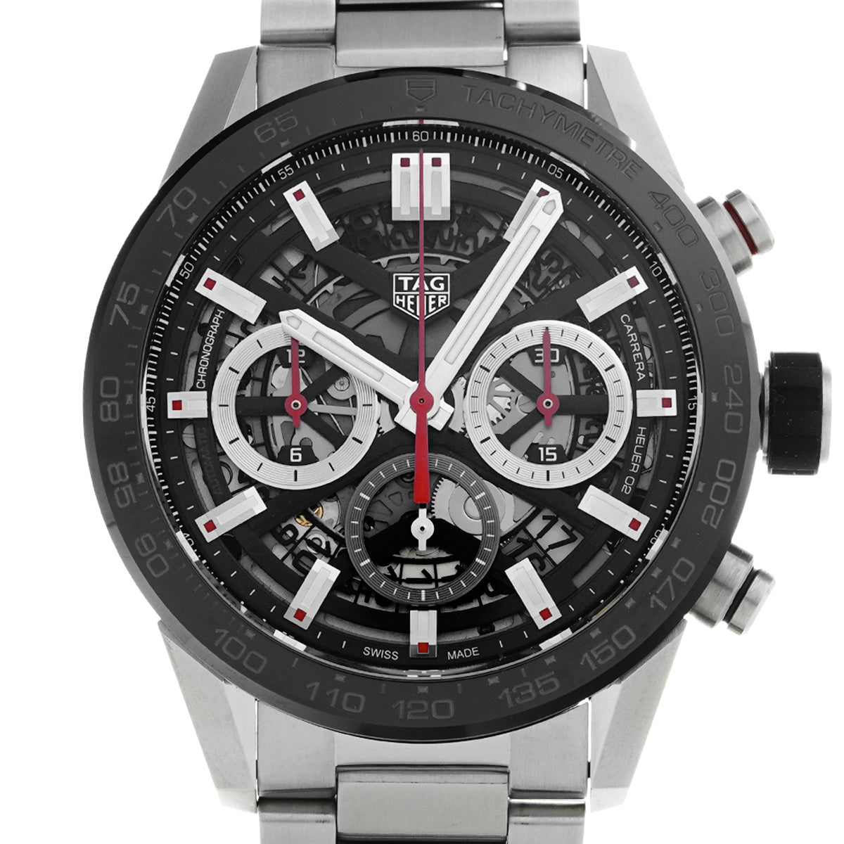 CARRERA Calibre Heuer 02 Chronograph CBG2010.BA0662 Black TAG HEUER Men's [Pre-Owned].