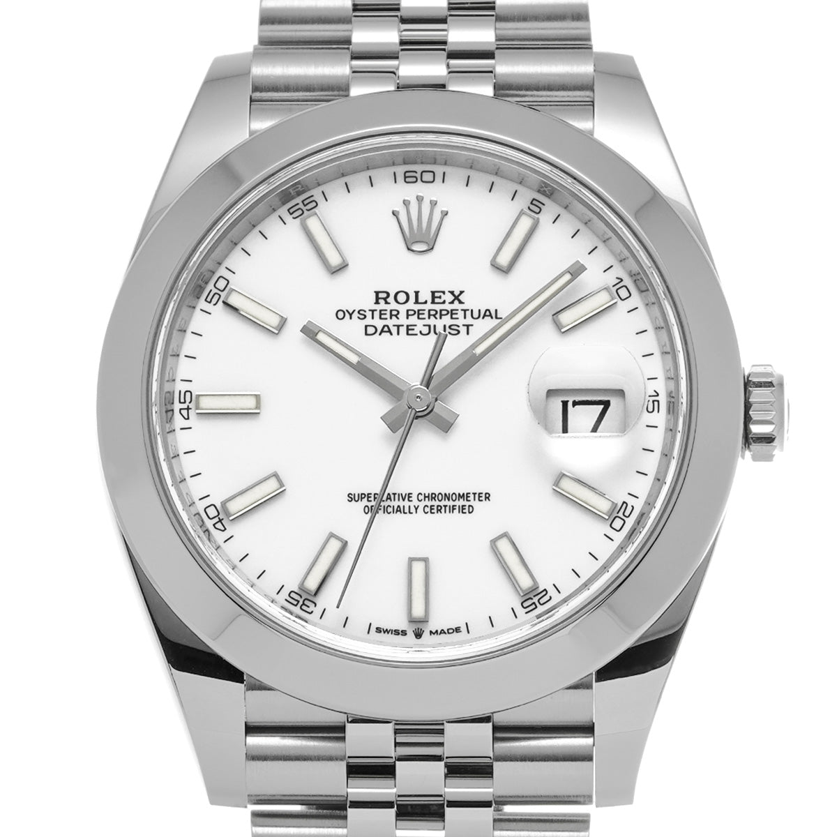 DATE JUST 41 126300 Random Serial White ROLEX Men's [Pre-owned].