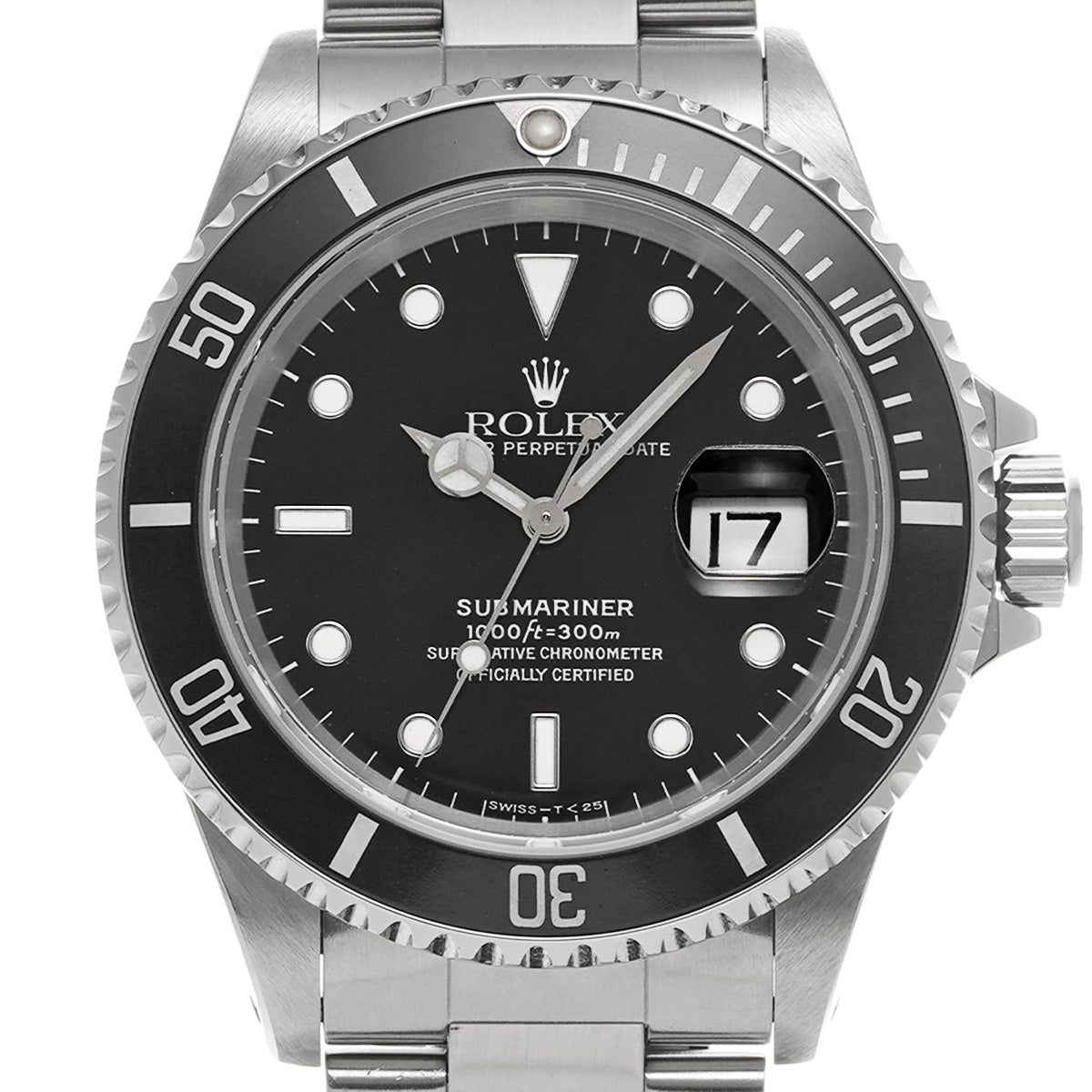 Submariner Date 16610 U (manufactured circa 1998) Black ROLEX Men's [Pre-Owned].