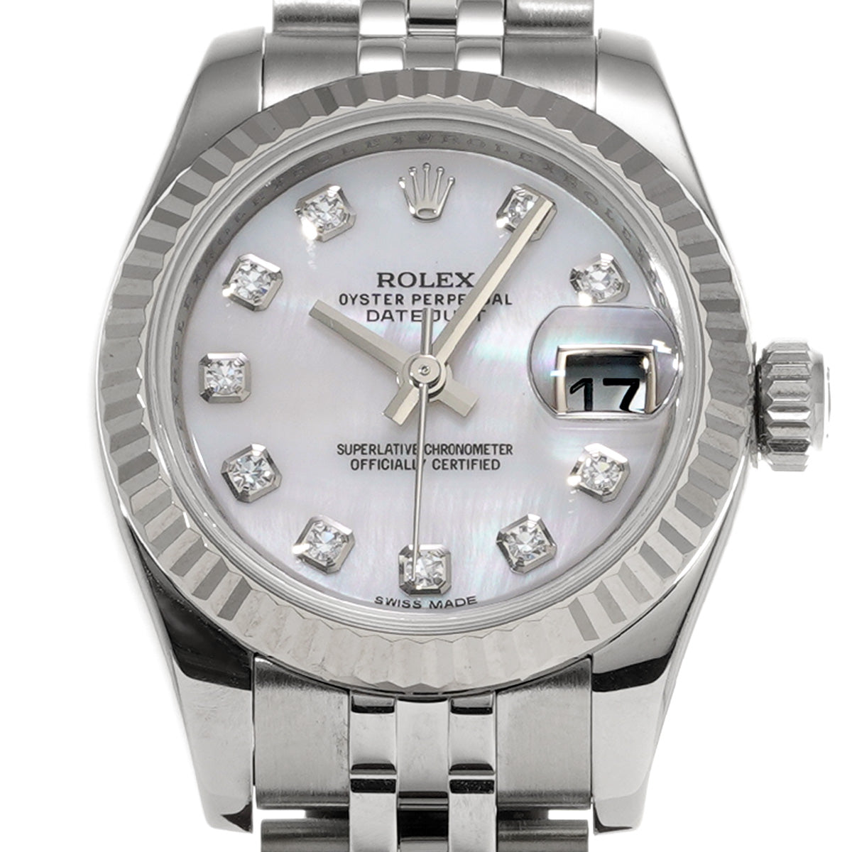 179174NG Datejust G (made around 2010) White MOP/Diamond ROLEX Ladies [Pre-Owned].
