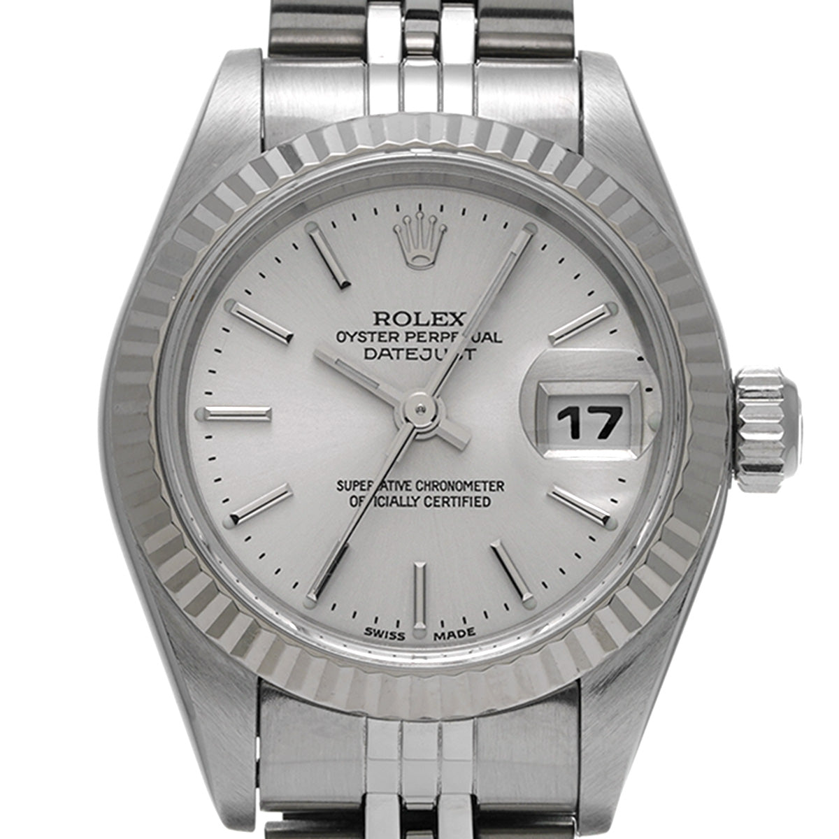 DATE JUST 79174 A (manufactured circa 1999) Silver ROLEX Ladies [Pre-owned].