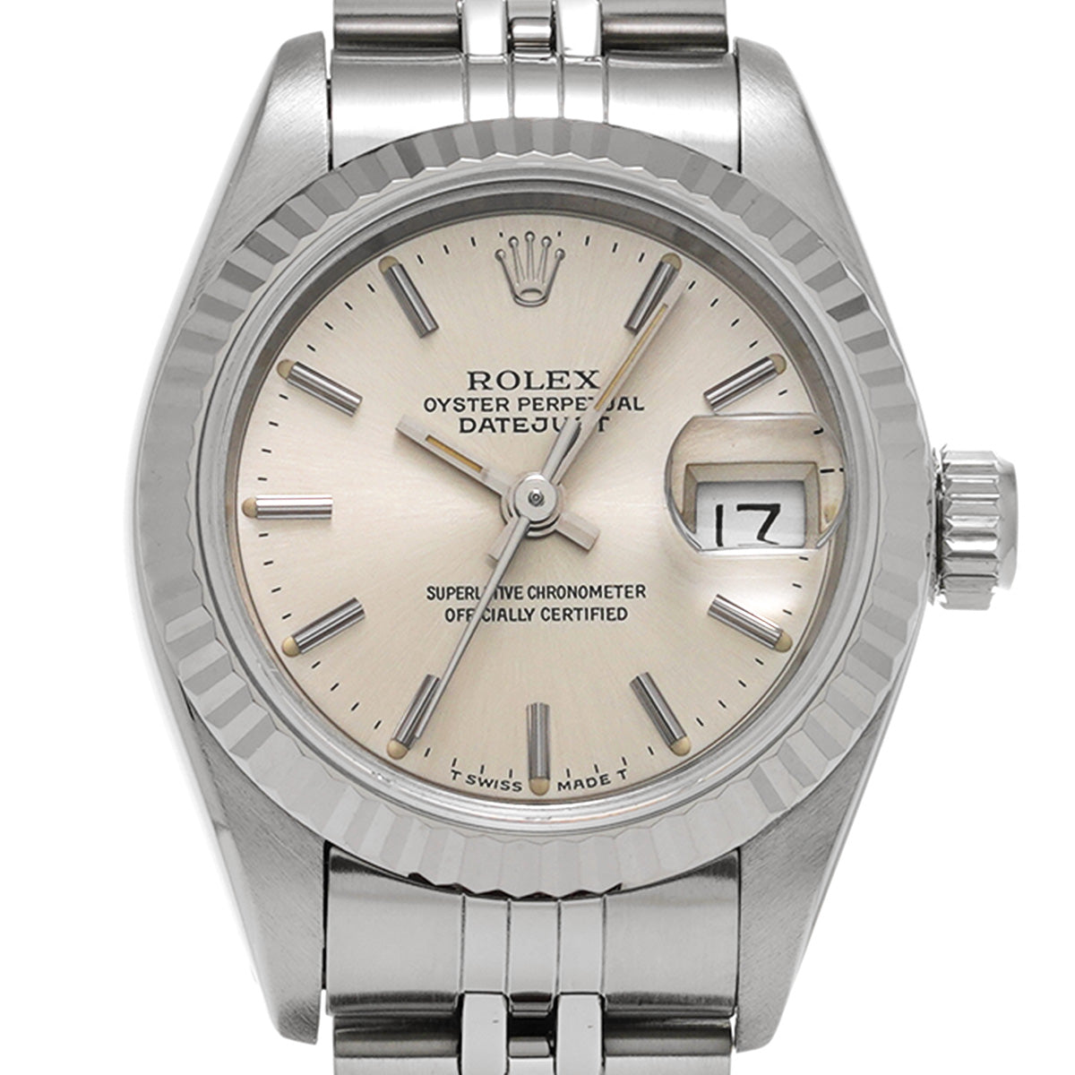 DATE JUST 69174 X (manufactured circa 1991) Silver ROLEX Ladies [Pre-Owned].