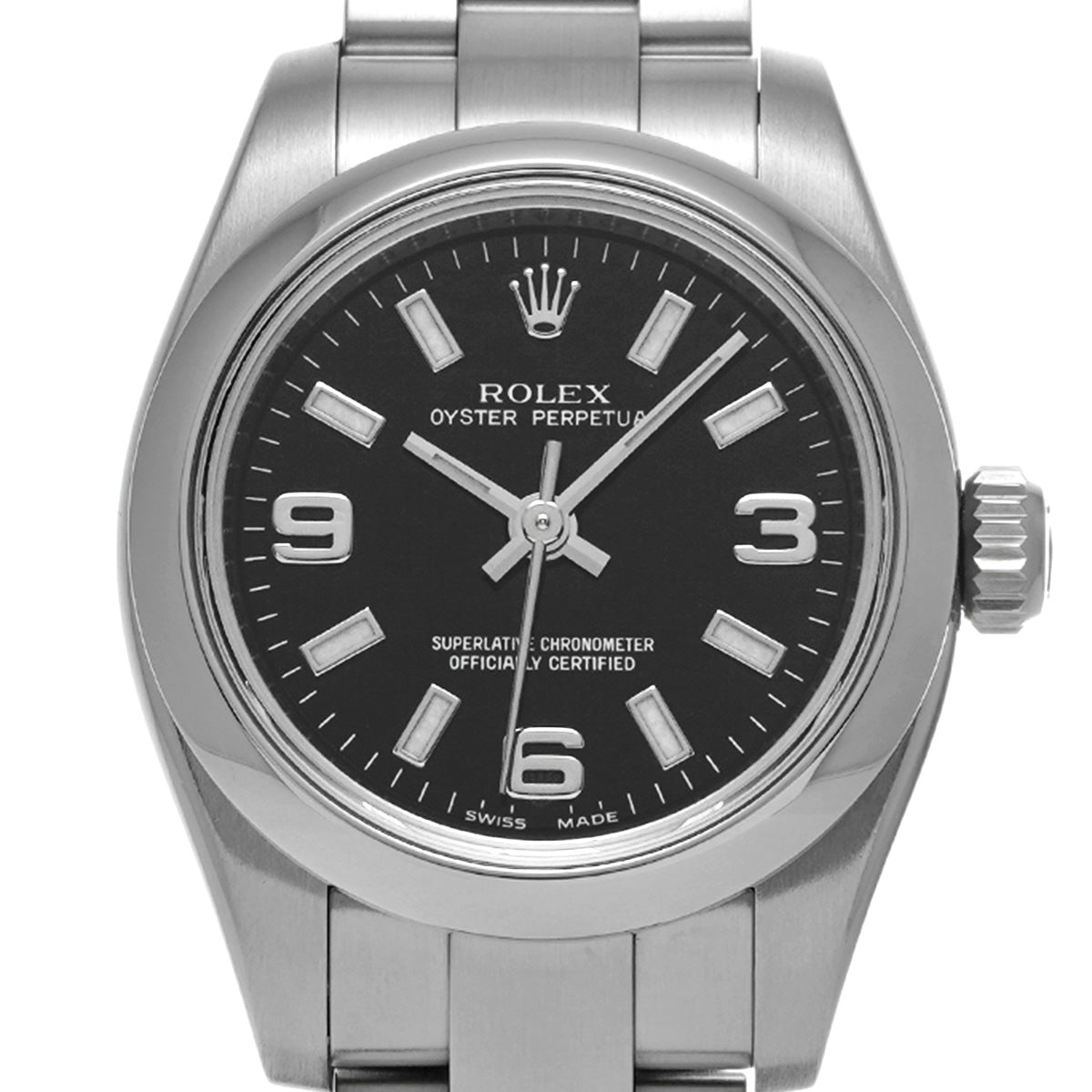 Oyster Perpetual 26 176200 M (made around 2008) Black ROLEX Ladies [Pre-Owned].