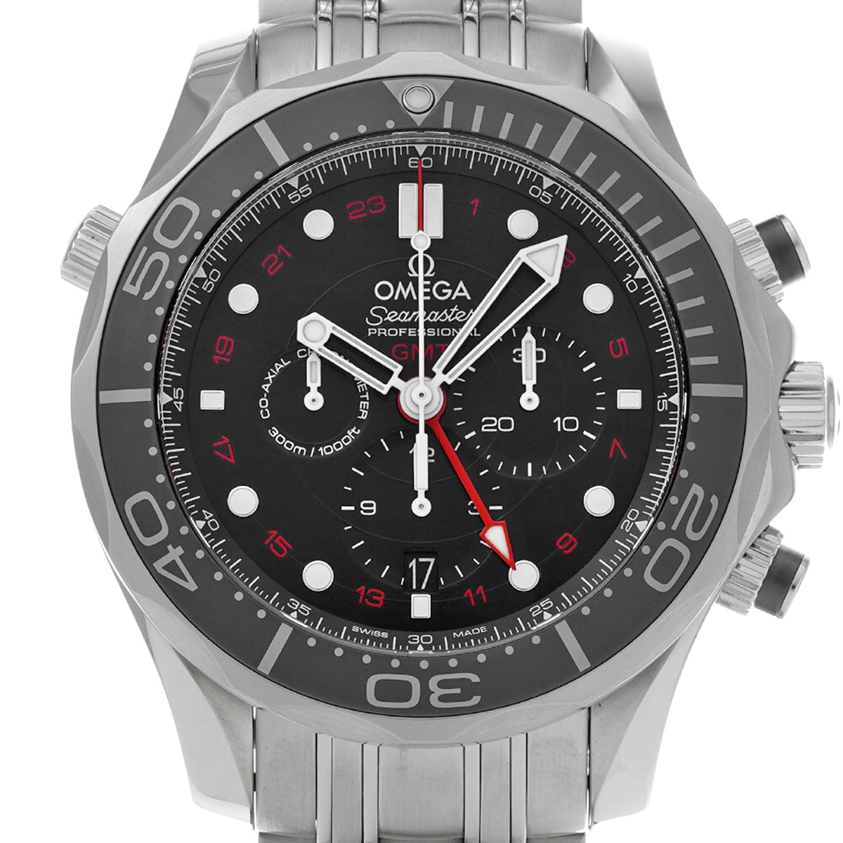 Seamaster Diver 300 Co-Axial Chronograph GMT 212.30.44.52.01.001 Black OMEGA Men's [Pre-Owned].
