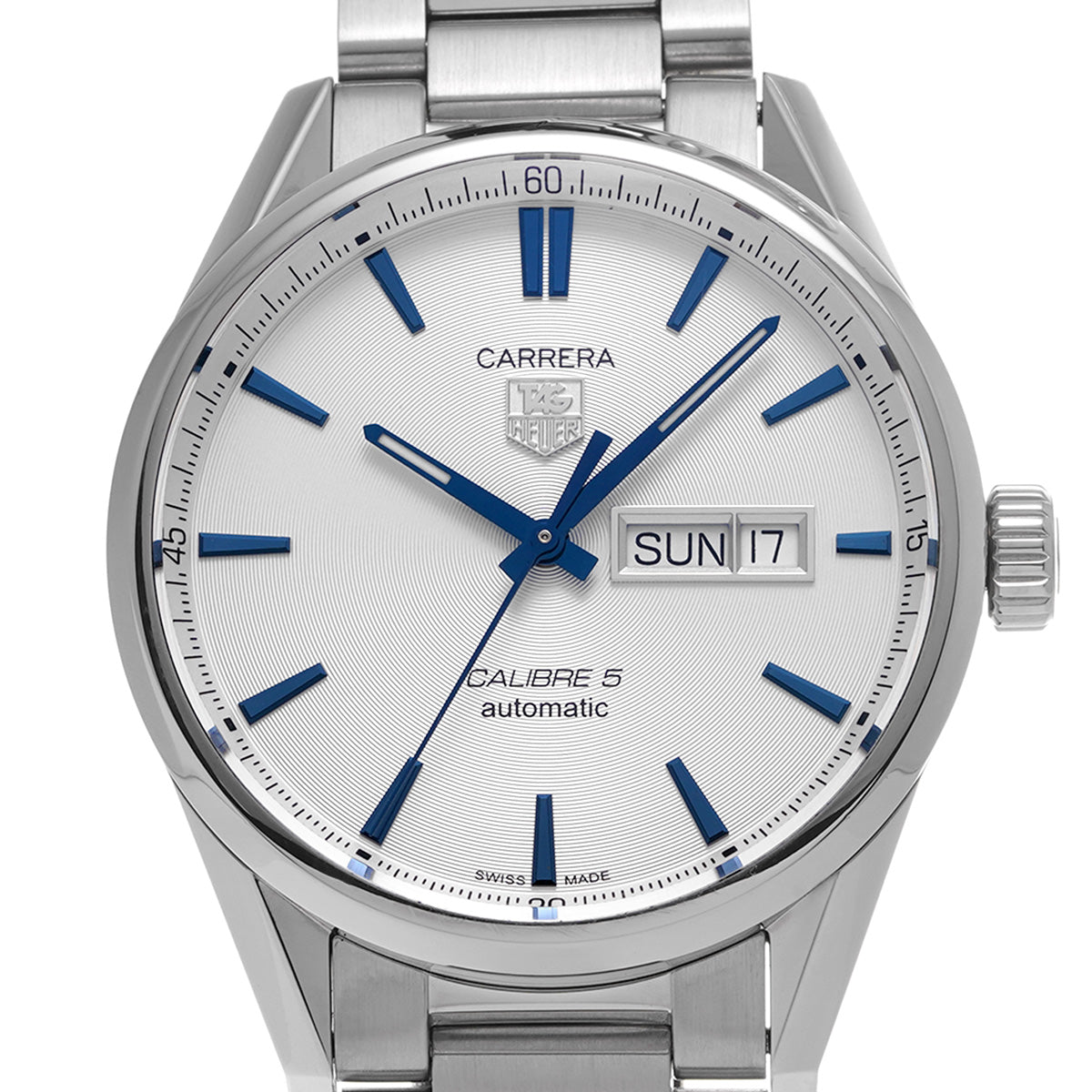 CARRERA Calibre 5 Day Date WAR201K.BA0723 White TAG HEUER Men's [Pre-Owned].