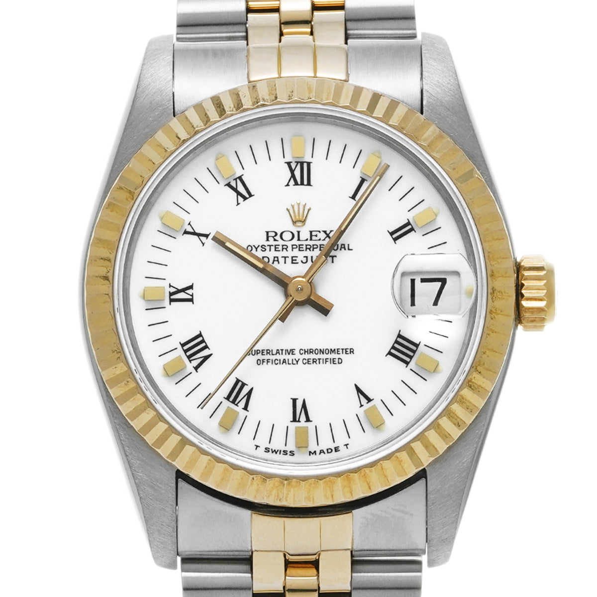 DATE JUST 68273 L (manufactured circa 1988) White ROLEX Unisex [Pre-Owned].