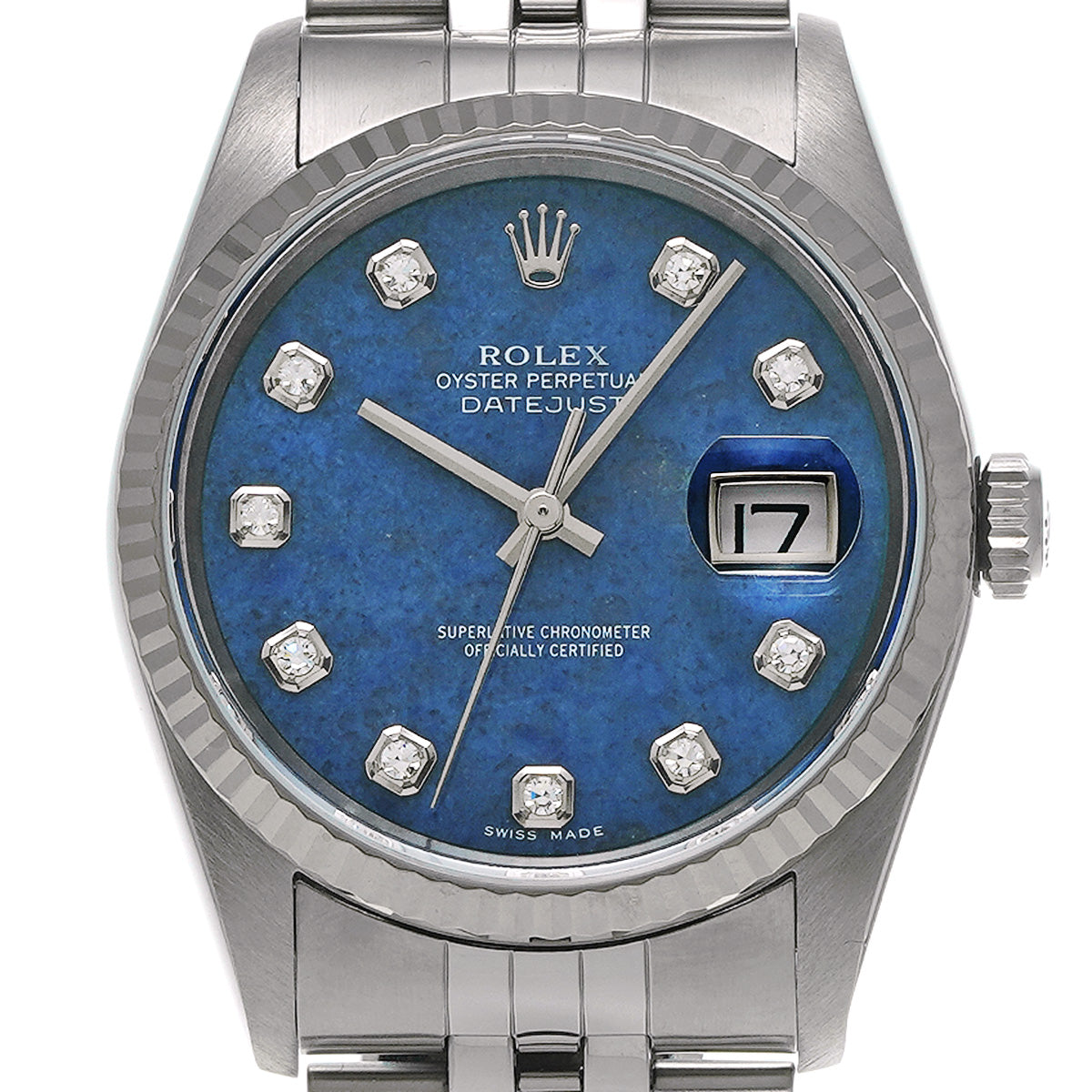 DATE JUST 16234G K (manufactured circa 2001) Sodalite/Diamond ROLEX Men's [Pre-Owned].