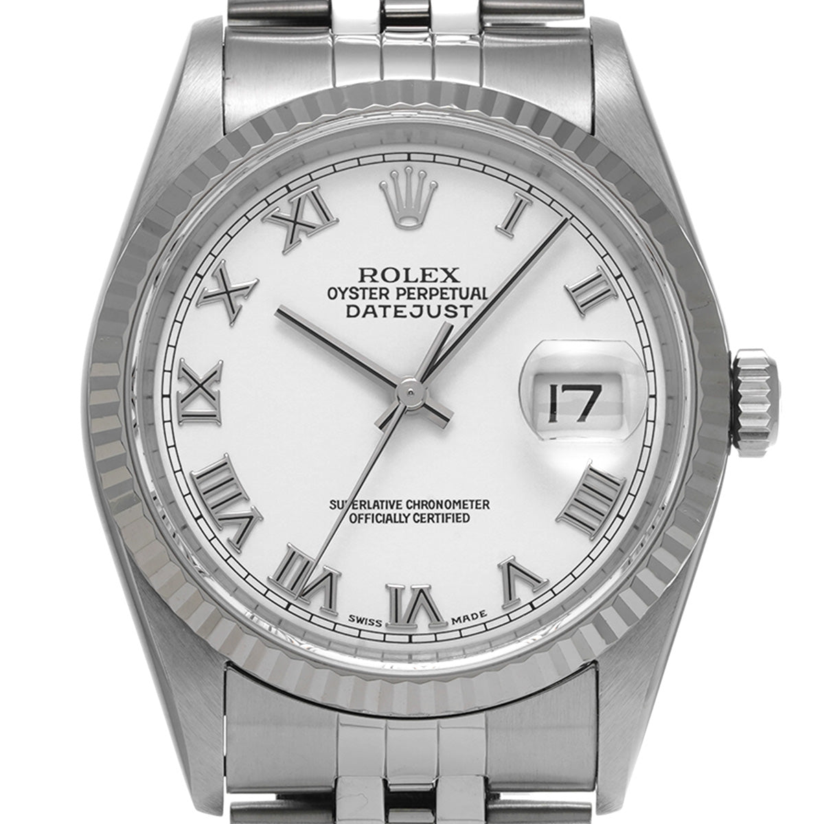 DATE JUST 16234 Y (made around 2002) White ROLEX Men's [Pre-Owned].