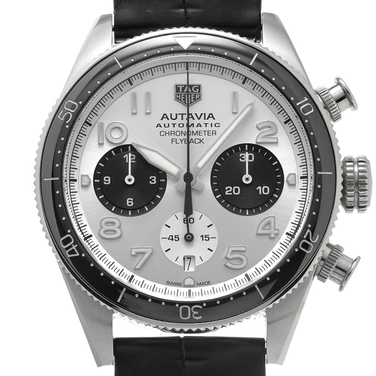 Autavia Calibre Heuer 02 Flyback Chronograph Chronometer CBE511B.FC8279 Silver/Black TAG HEUER Mens [Pre-Owned]