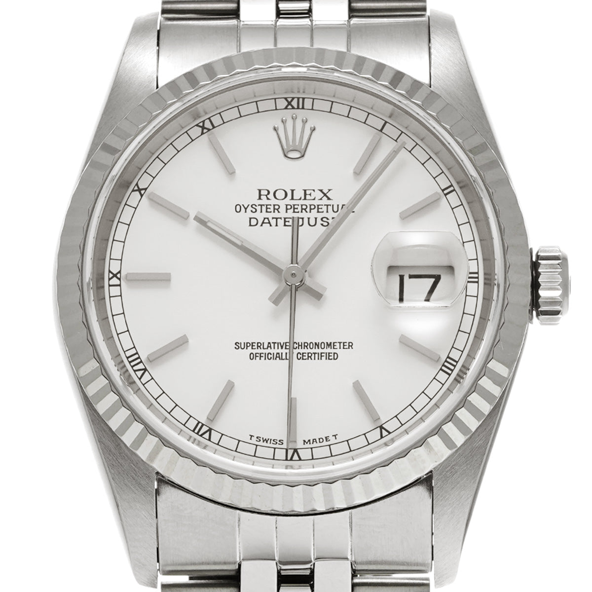 DATE JUST 16234 U (manufactured circa 1997) White ROLEX Men's [Pre-Owned].