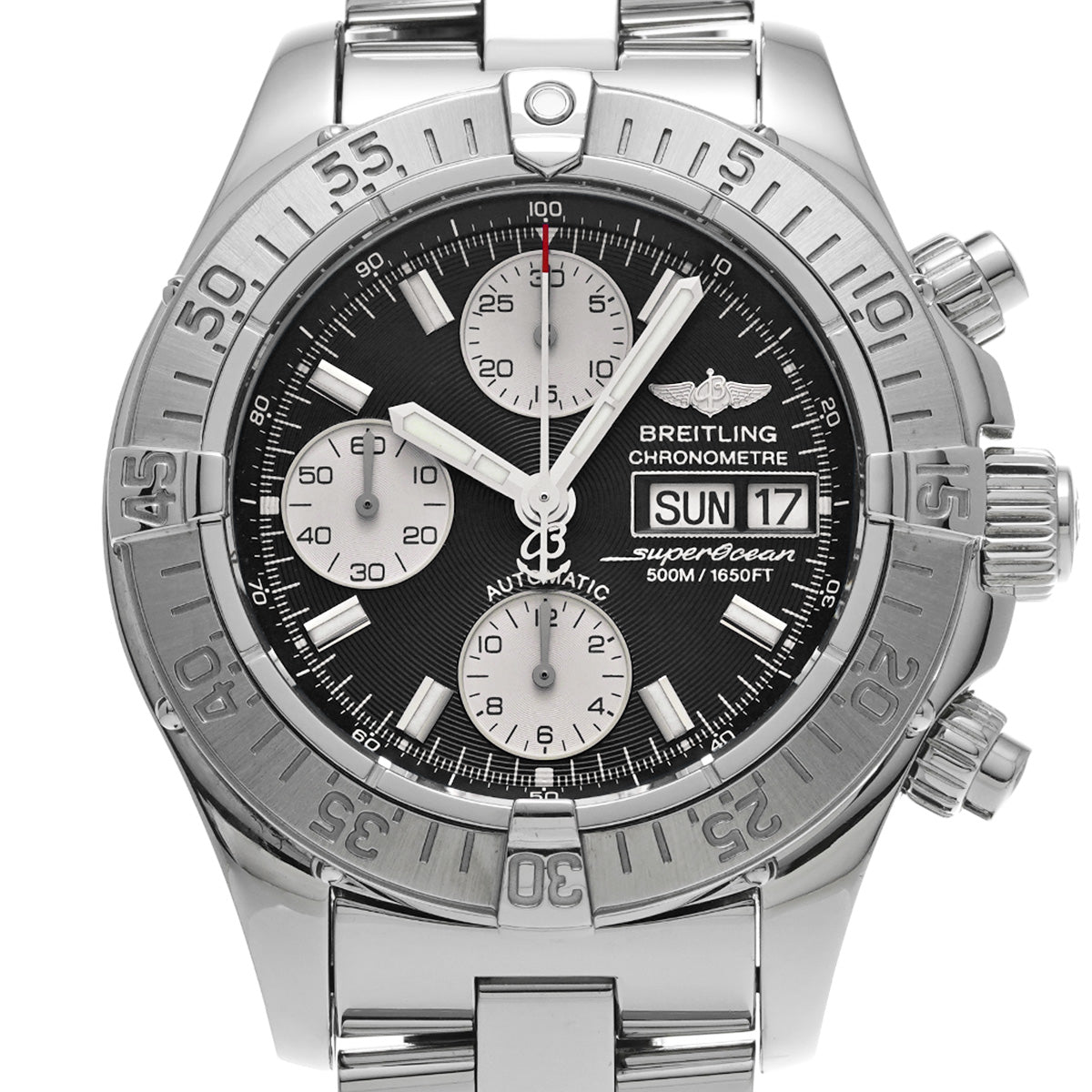Chrono Super Ocean A111B83PRS Black/Silver BREITLING Men's [Pre-Owned]
