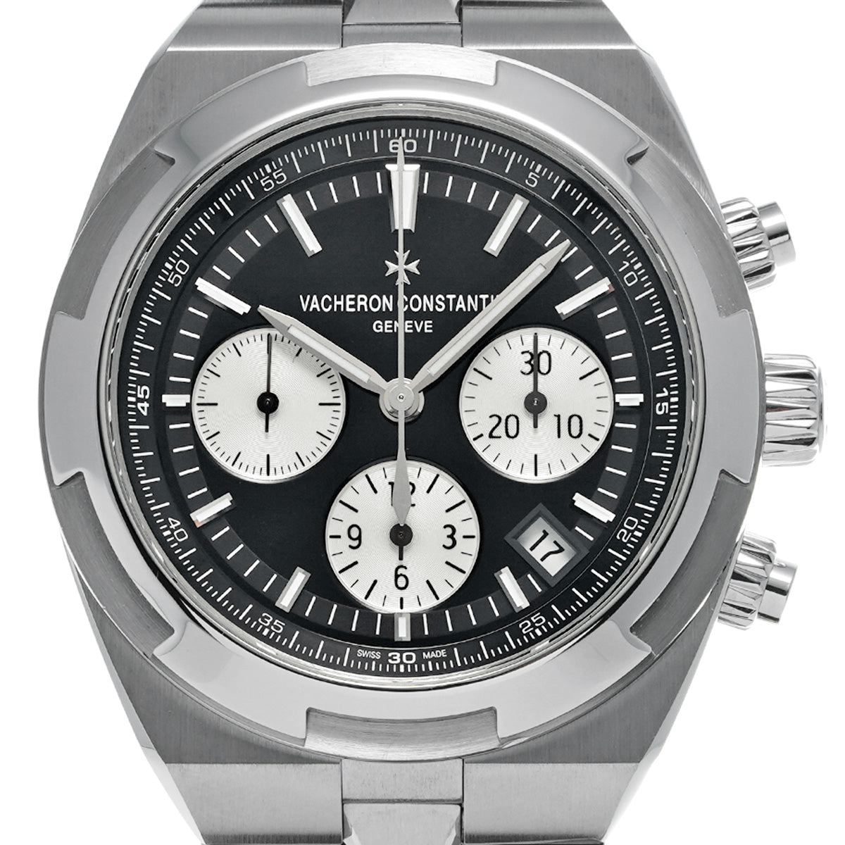 Overseas Chronograph 5500V/110A-B481 Black/Silver VACHERON CONSTANTIN Men's [Pre-Owned].