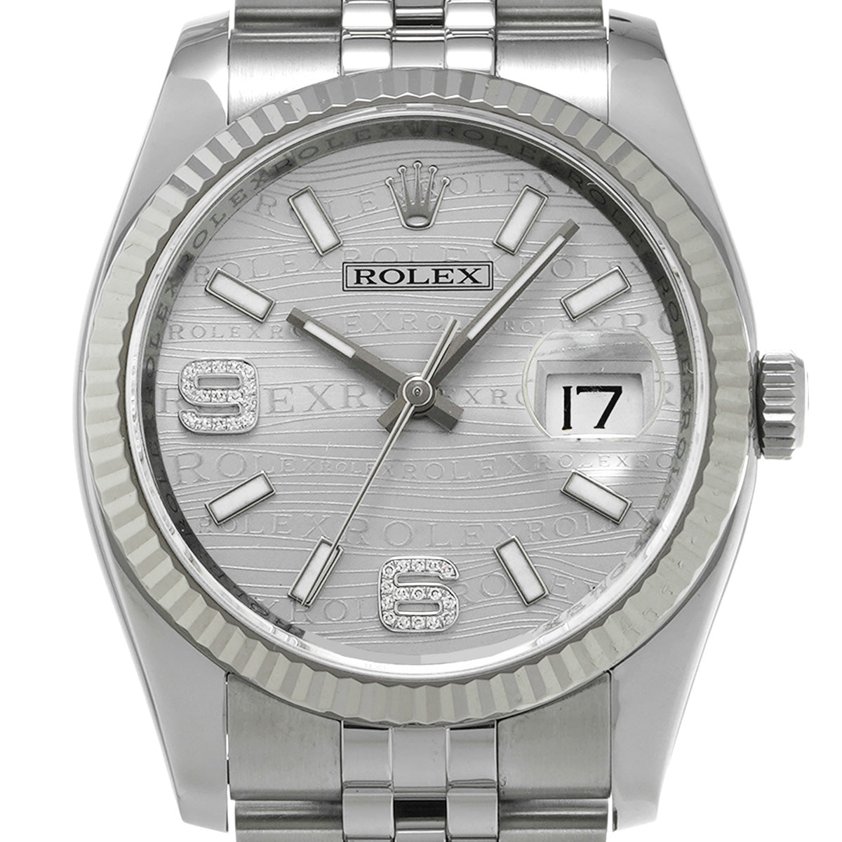 DATE JUST 116234 Random Serial Silver/Diamond ROLEX Men's [Pre-Owned].