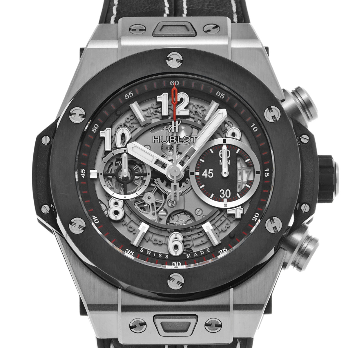 Big Bang Unico Titanium Titanium Ceramic 411.NM.1170.RX Black Skeleton HUBLOT Men's [Pre-Owned].