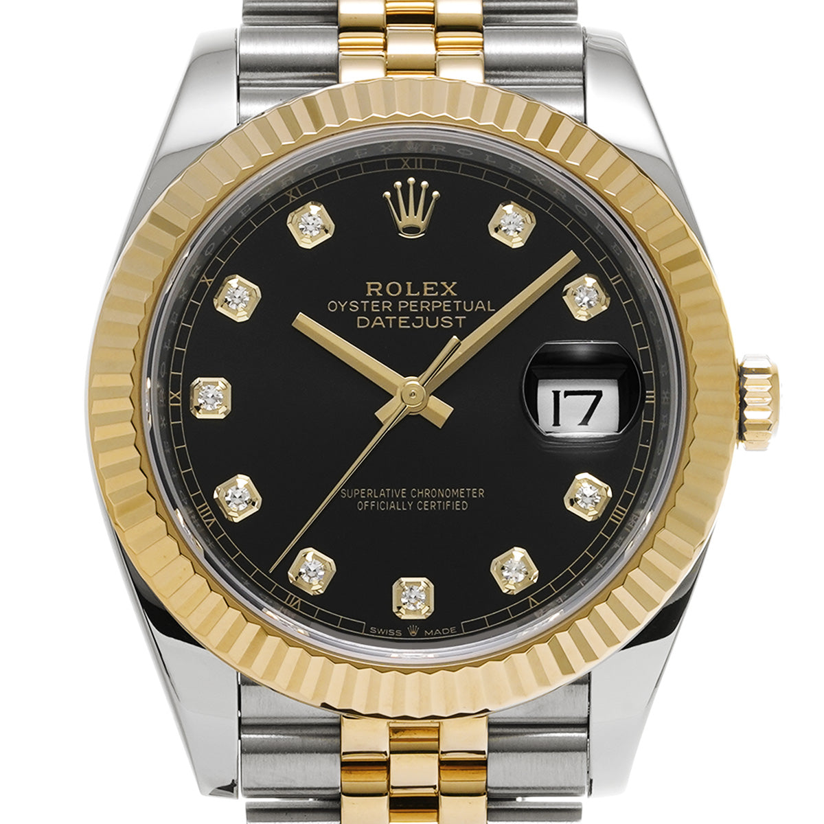 126333G Datejust 41 Random Serial Black/Diamond ROLEX Men's [Pre-Owned].
