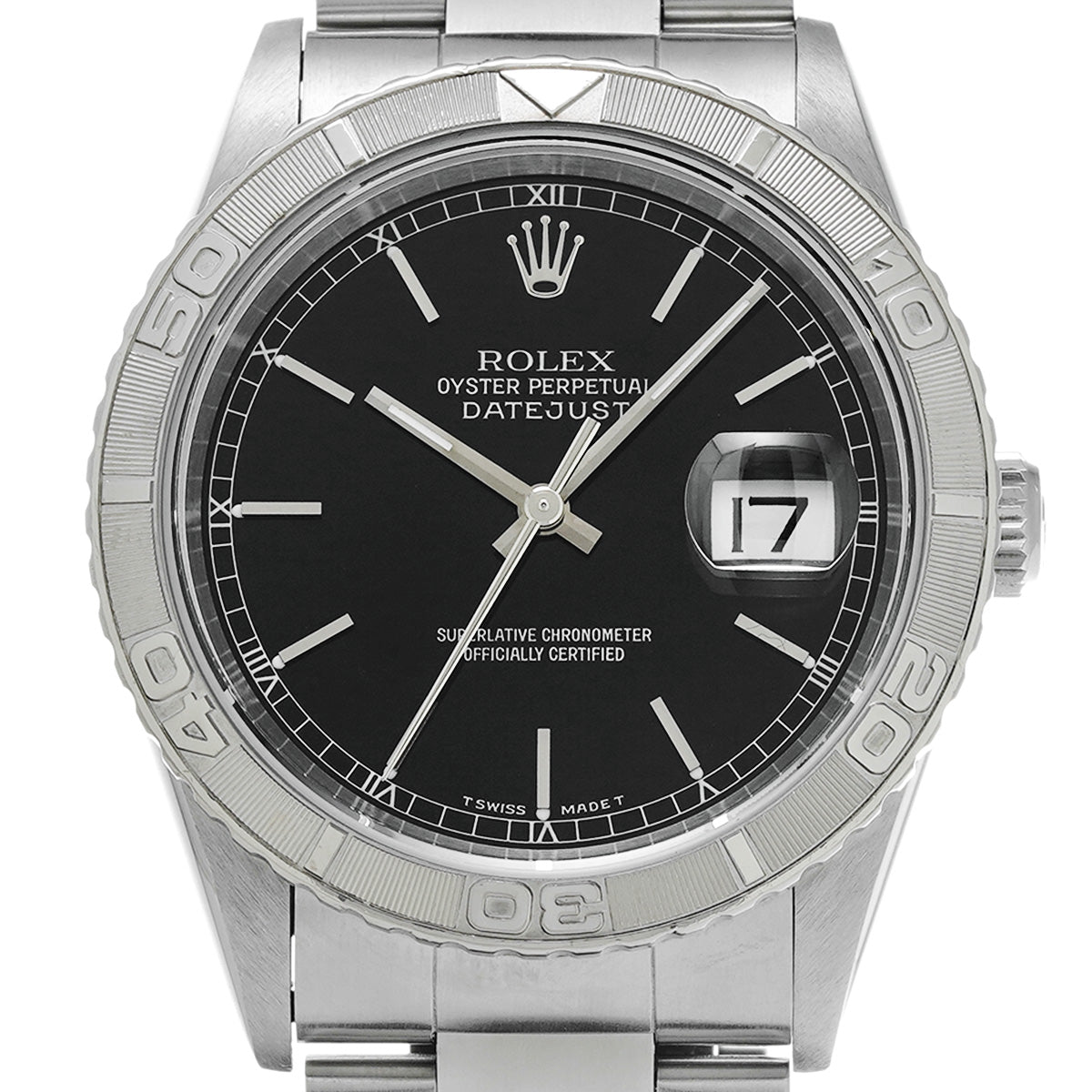 Datejust Thunderbird 16264 A (manufactured circa 1998) Black ROLEX Men's [Pre-Owned].