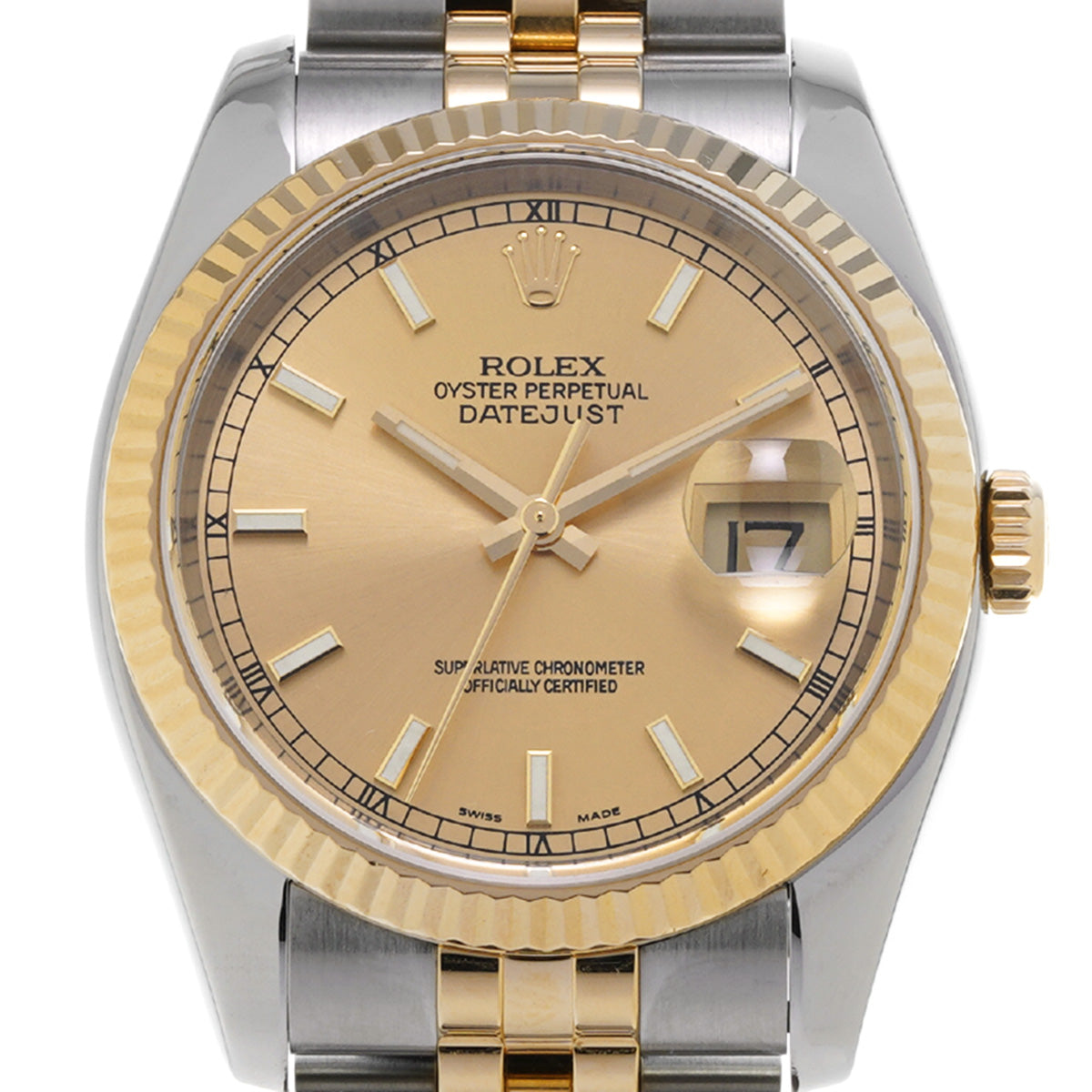 Datejust 116233 F (manufactured circa 2003) Champagne ROLEX Men's [Pre-Owned].