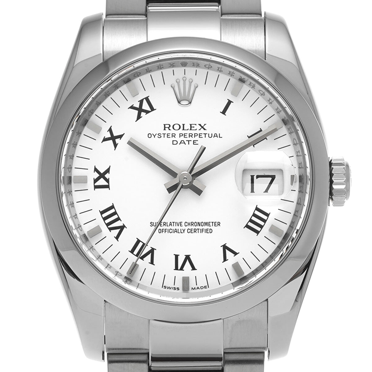 Oyster Perpetual Date 115200 M (made around 2008) White ROLEX Men's [Pre-Owned].