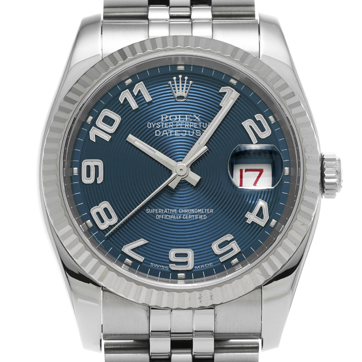 DATE JUST 116234 D (manufactured circa 2005) Blue Concentric ROLEX Men's [Pre-Owned].