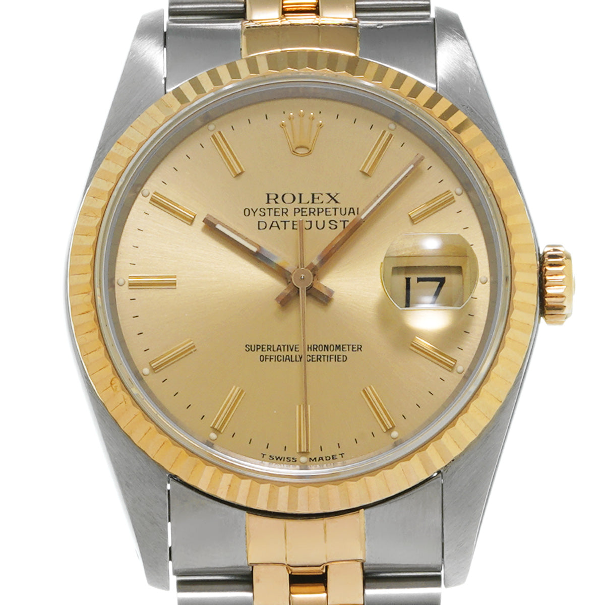 Datejust 16233 L (manufactured circa 1989) Champagne ROLEX Men's [Pre-Owned].