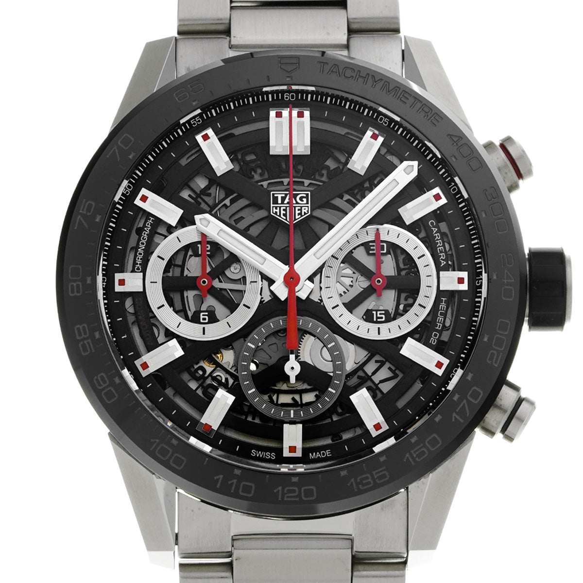 CARRERA Calibre Heuer 02 Chronograph CBG2010.BA0662 Black TAG HEUER Men's [Pre-Owned].